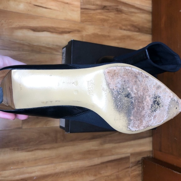 Gucci Slick Black Boot, 'Stivaletto Tessuto Moirlana' - Picture 5 of 8